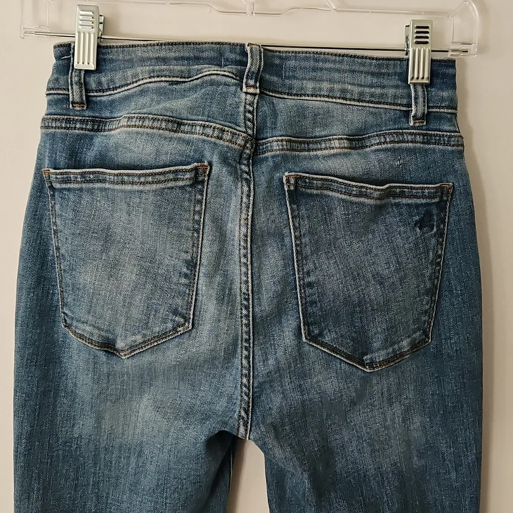 DL1961 Bridget Cropped‎ Hi-rise Instasculpt Kick Boot Jeans Frayed Hem Size 27
